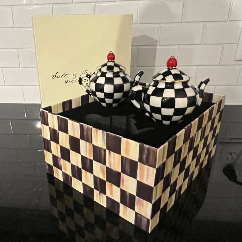 MACKENZIE CHILDS SALT & PEPPER SHAKERS